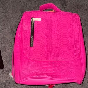 Tote and Carry Vibrant Pink Textured Women's Backpack